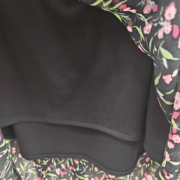 Mandy Evans Vintage Y2K Midi Floral Ruffle Hem Skirt Women Size XL Black, Green - Picture 5 of 7